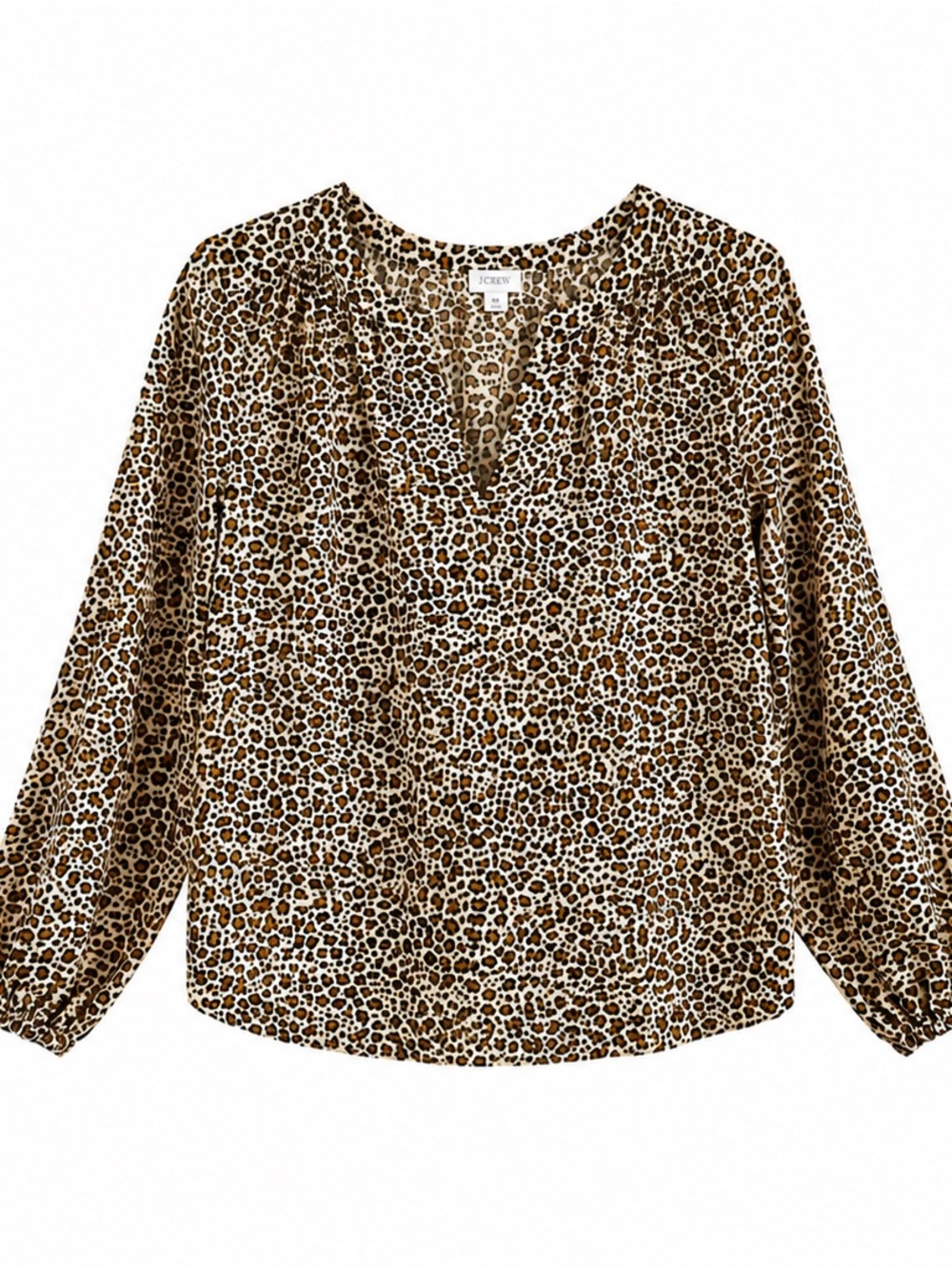 J.Crew Leopard Print Blouse M Feminine Preppy Chic Cotton Top